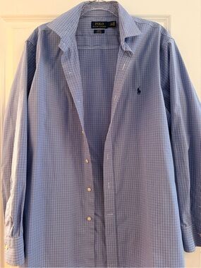 Ralph Lauren Blue Checked Button-Down Shirt